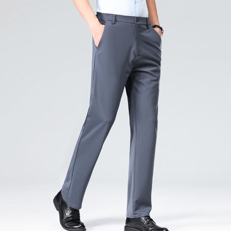 mens purple striped dress pants Aesido Men's Business Casual Striped Pants Blue / 29W X 28L