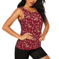 thumbnail image 2 of Wukai Festive Reindeer Print Women's Workout Tank Top Mesh Yoga Shirts Athletic Running Shirt Athletic Gym Shirts-Medium, 2 of 7