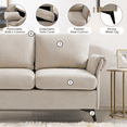 thumbnail image 4 of HARKAWON Casual Velvet Double Arm Design Sectional Loveseat, Beige, 4 of 8