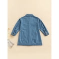 thumbnail image 4 of Seyurigaoka Kids Girls Denim Dress, Long Sleeve Buttoned Lapel Collar Coat One Piece, 4 of 8