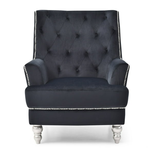 Pamona Black Upholstered Accent Chair