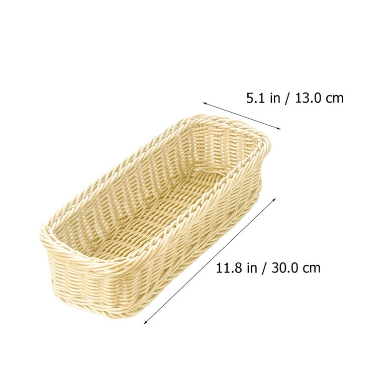 mDesign Plastic Kitchen Tote, Divided Basket Bin- Clear/Natural Wood Handle