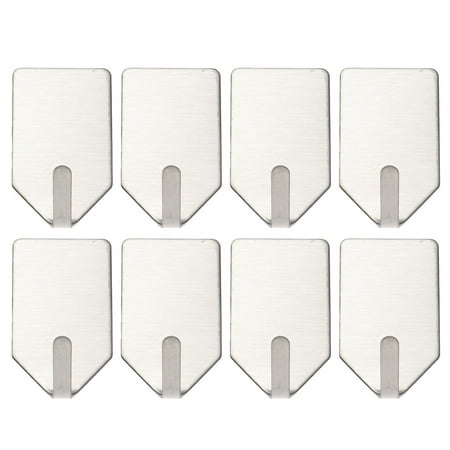 

8 PCS Towel Rack No Trace Wall Hooks Metal Self Adhesive Strong Tape