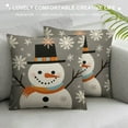 thumbnail image 3 of Nawypu  Gray Christmas Pillow Covers Snowman Throw Pillow Case Let It Snow Merry Christmas Hello Winter Cushion Cover Case for Home Farmhouse Couch Sofa Car, 3 of 5