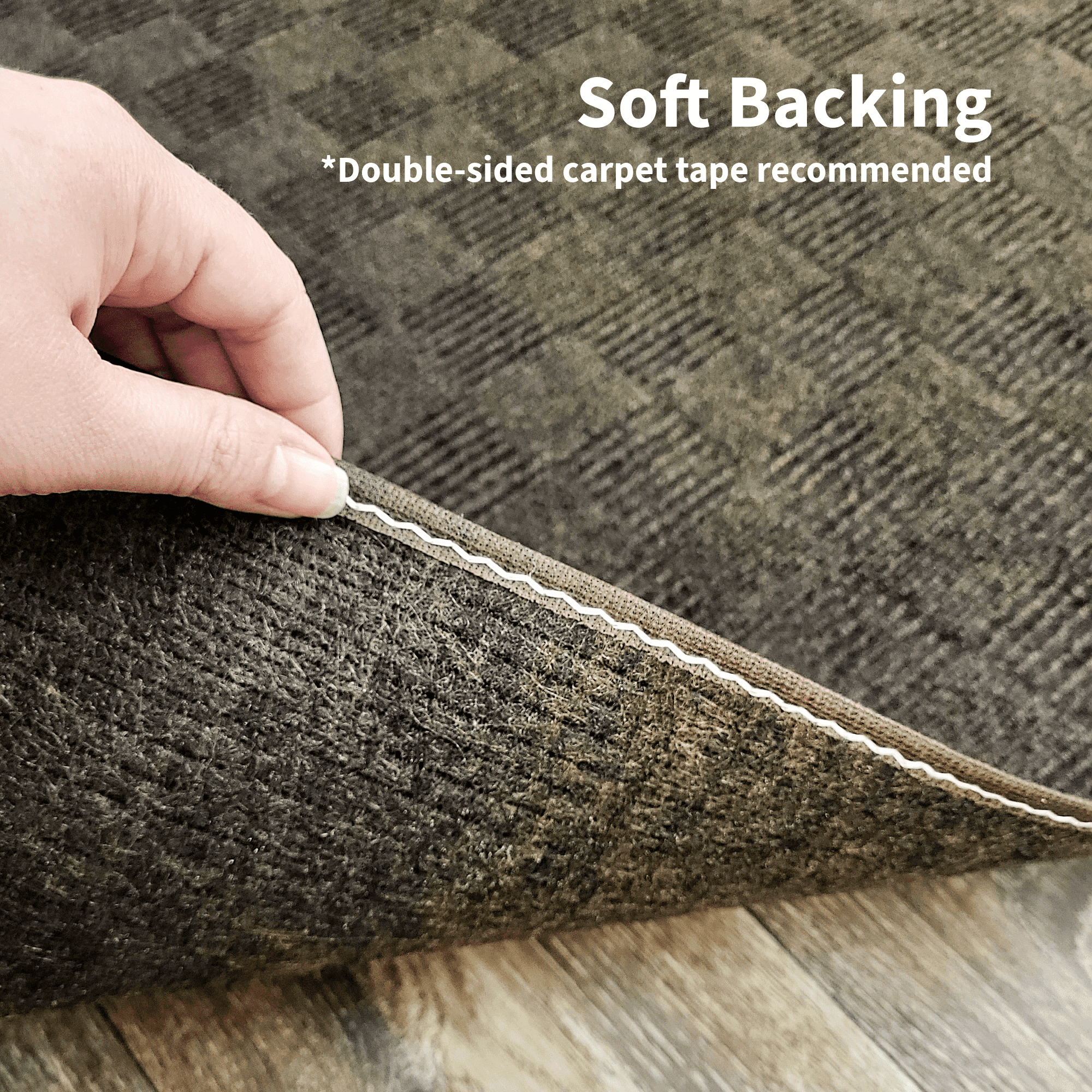 Koeckritz Rugs 3'x8' Mocha Patchwork Indoor/Outdoor Rug Soft, Durable & Easy to Clean