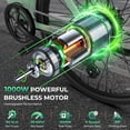 thumbnail image 4 of 26" Commuter Electric Bike for Adults, 28 MPH Adult Electric Bicycles with New Shock Absorption, 1000W Motor, 48V 13Ah, Unisex, UL 2849 Certified, Green, 4 of 10