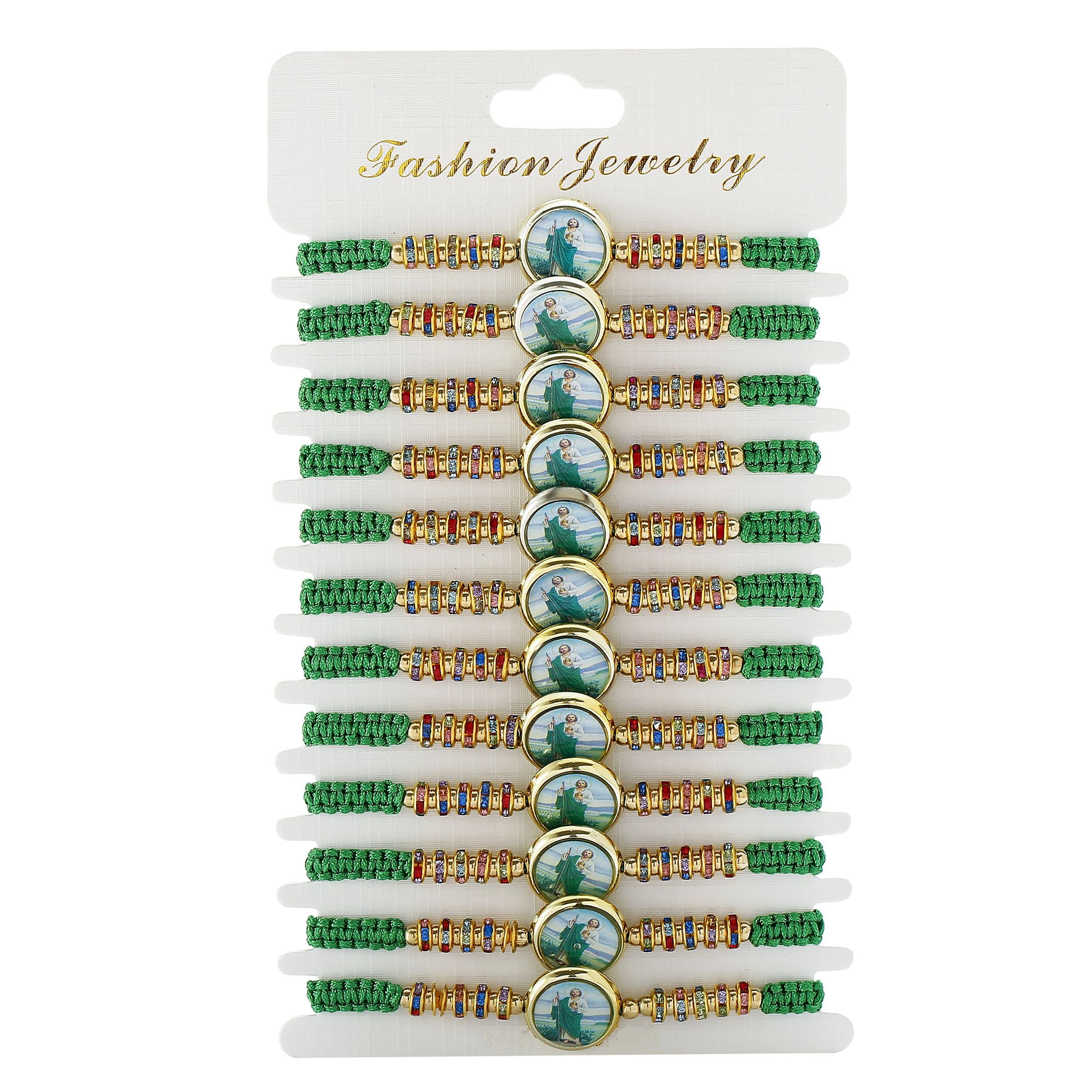 San Judas Tadeo Bracelets Rosary Bracelets Gift for Women Men Little Boys & Girls 12 Pieces Virgin Mary/ San Benito 