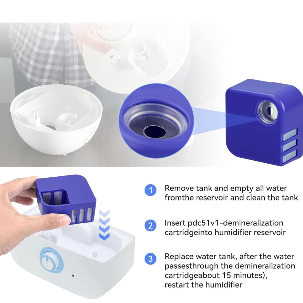 4Pcs Humidifier Filter Replacement PDC51V1 Demineralization Cartridge Enhances Enduring