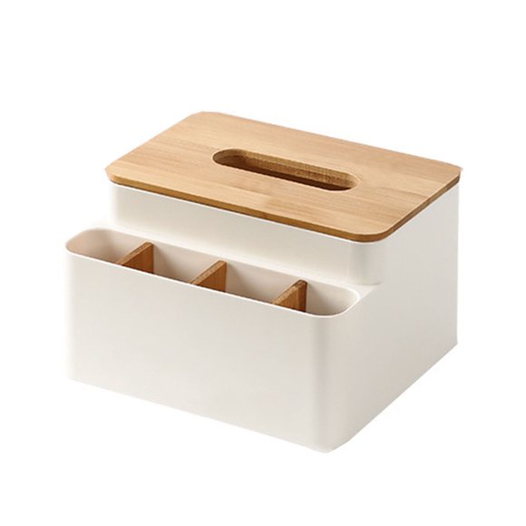 Tissue Box Desk Organizer with Storage Compartment Large Capacity Modern Pen Holder Small Table Organizer Case Office Accessory