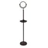 Floor Standing Make-Up Mirror 8-in Diameter with 4X Magnification and Shaving Tray in Antique Bronze