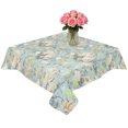 thumbnail image 2 of Blue Flowers Table Cloth Waterproof Tablecloths, Romantic Farmhouse Botanical Floral Leaves Tablecloth Dining Table Cover for Kitchen Party Tabletop Outdoor, Square Tablecloth 54x54 Inch, 2 of 9
