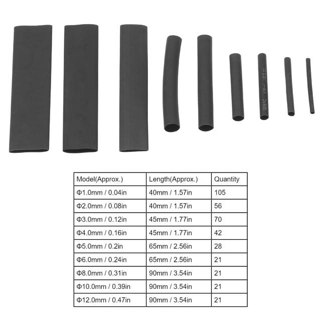 Tubo termorretráctil, 385 piezas Kit de tubo termorretráctil Envoltura de alambre retráctil Rendimiento impulsado