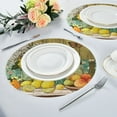 thumbnail image 4 of 15.4" Round Placemat Set of 1 Polyester Fabric Place Mats Non-Slip Dining Kitchen Table Mats for Kitchen Party Decor Vase and Fruit Pattern, 4 of 5
