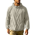 thumbnail image 2 of DYTTDG Men's Lightweight Hooded Windbreaker, Waterproof Full Zip Long Sleeve Jacket with Zipper Pockets for Outdoor Activities, 2 of 8