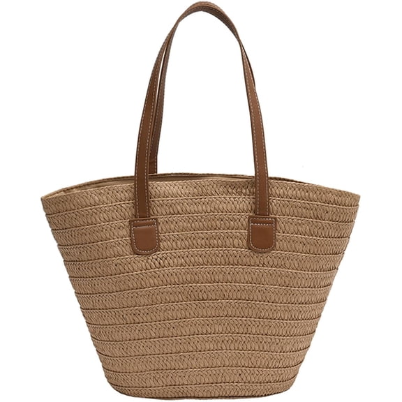 Kukuzhu Straw Beach Bag, Summer Straw Handbags for Women TrendyStraw Purses Woven Tote Bag for Travel Vacation