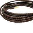 thumbnail image 5 of shapesbyX 3 Yards Dark Brown Braided Leather Cord 5mm Round Regenerated Leather Strap for Bracelet Making Jewelry Making or Beading, 5 of 5