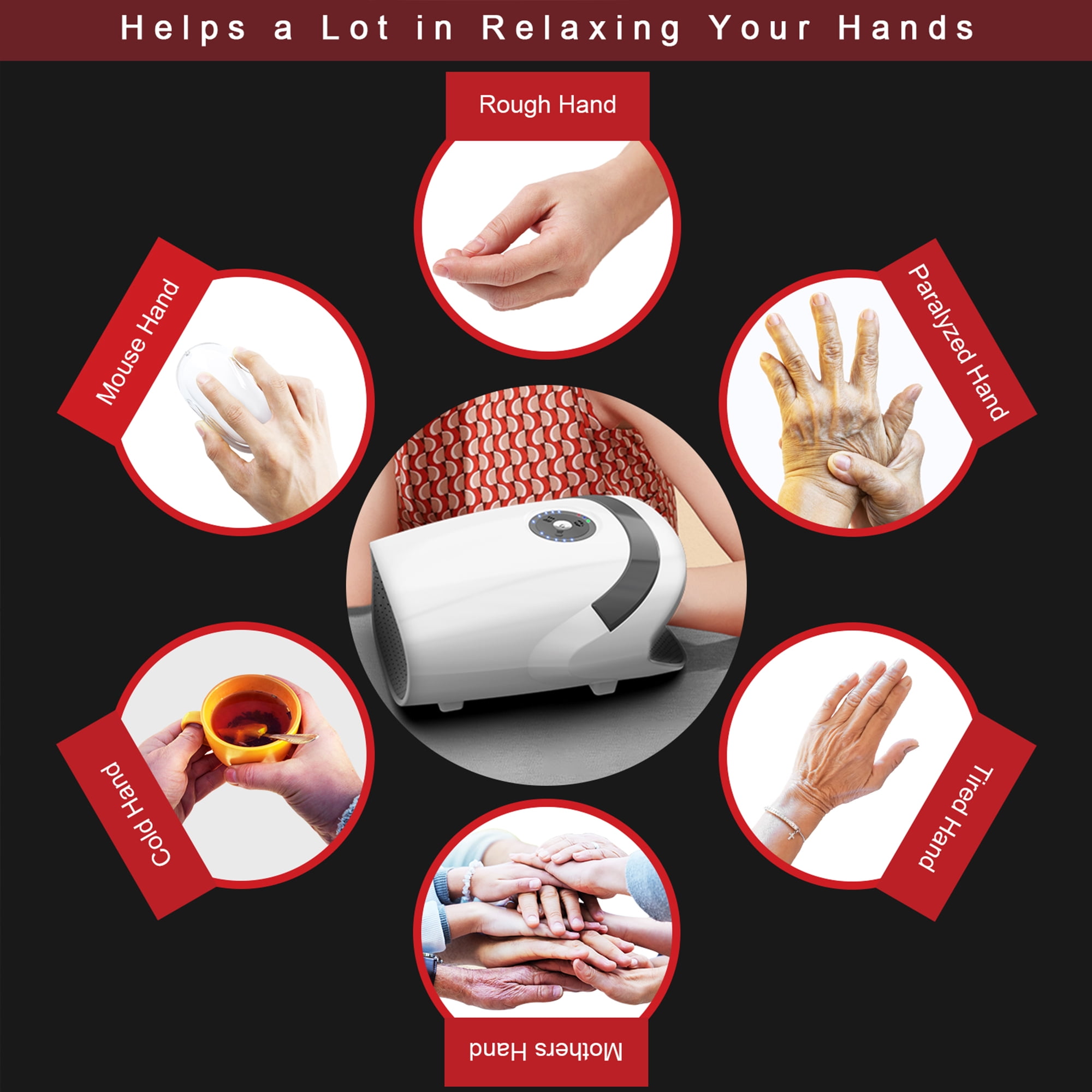2024 New Hand Massager with Compression & Heating for Arthritis,Birthday Gifts for Women,Pain Relief,Carpal Tunnel and Finger Numbness