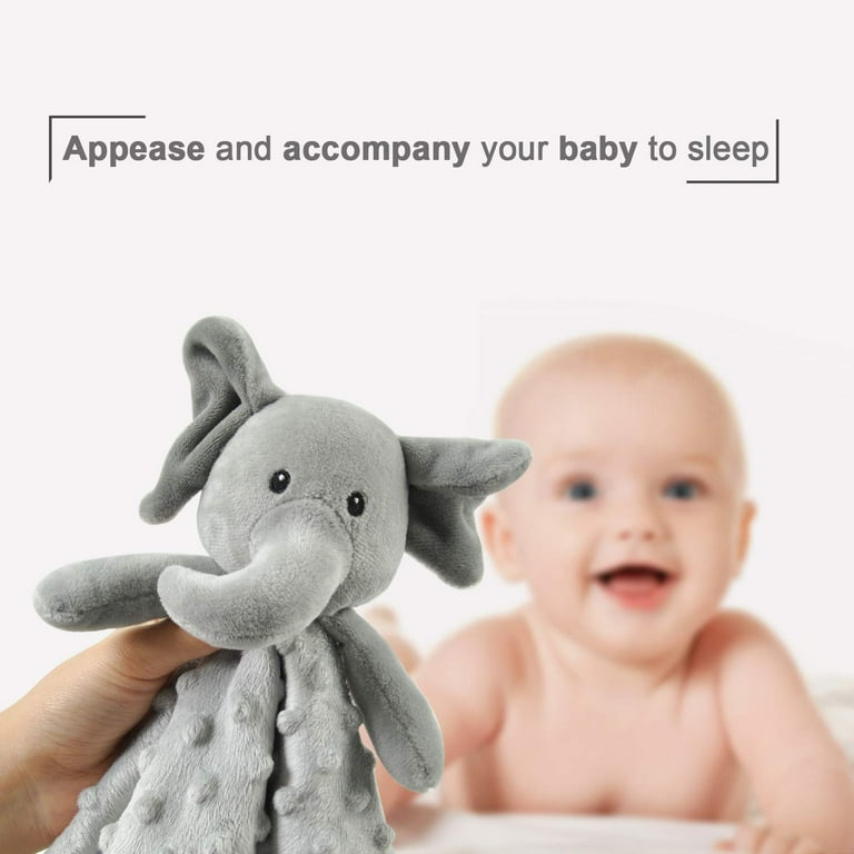 BORITAR Grey Dog Baby Security Blanket Soft Puppy Lovey for Boys and Girls Fluffy Blanket Baby Gifts for Toddler and Infant 14 inch, Infant Girl's