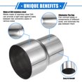 thumbnail image 3 of Unique Bargains 2 Pcs Exhaust Pipe Adapter Connector Reducer 2" ID - 3" ID Universal for Car Truck Stainless Steel, 3 of 6