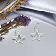 thumbnail image 4 of Aretes Colgantes Simétricos de Estrella Brillante de 5 Puntas para Uso Diario en Plata de Ley 925, 4 of 6