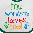 thumbnail image 4 of Inktastic Mommom Loves Me Childs Boys or Girls Baby Bib, 4 of 4
