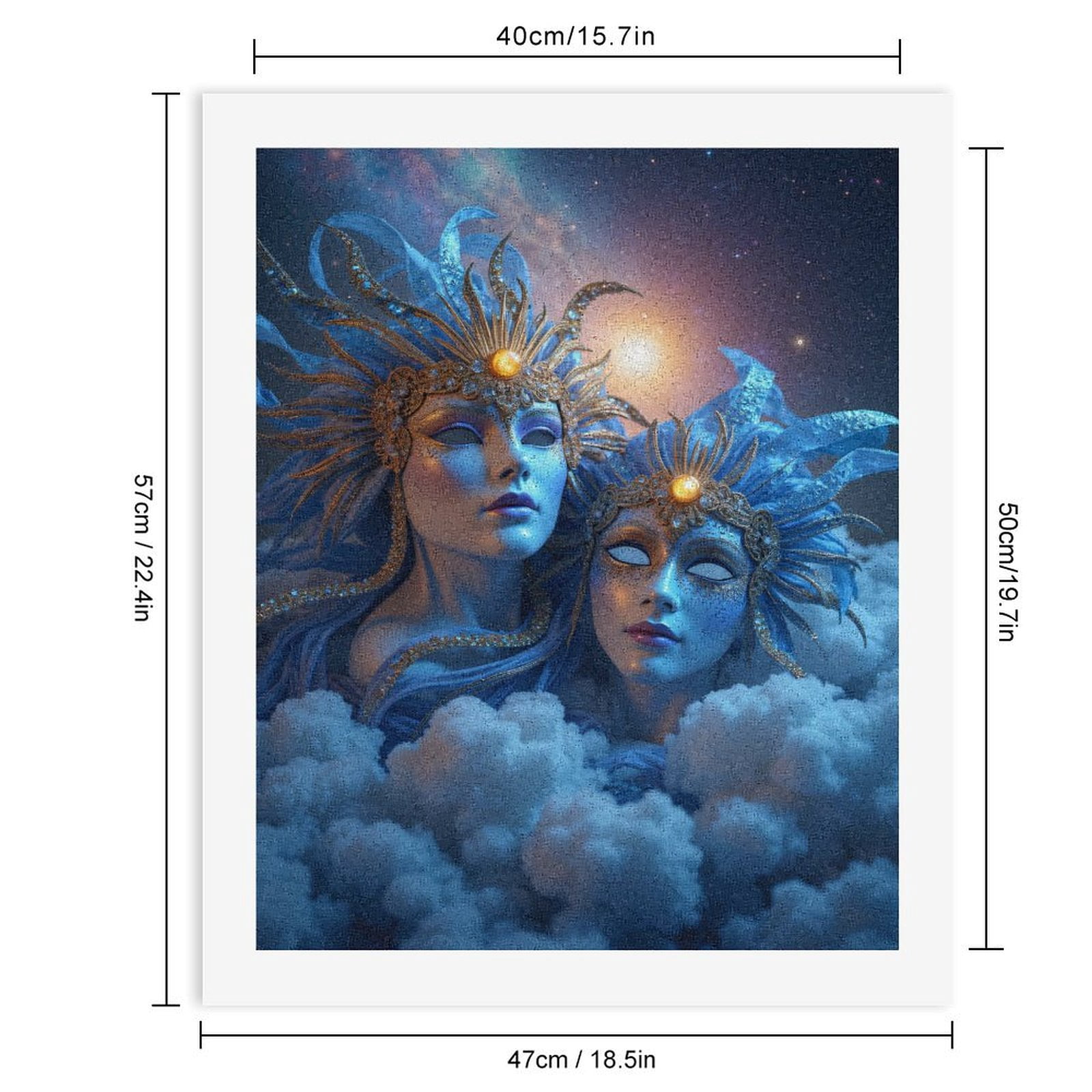 Paint By Numbers Kit for Adults Beginner - DIY Ethereal Cosmic Masks Art Canvas Painting Kits for Adults, Frameless Paint By Number for Adults for Home Wall Decor 16x20 Inch
