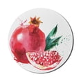 thumbnail image 1 of Fruit Mouse Pad for Computers, Pomegranate Hand Drawn Watercolor Style Paint Yummy Juicy Winter Taste Art, Round Non-Slip Thick Rubber Modern Mousepad, 8" Round, Magenta Forest Green, by Ambesonne, 1 of 2