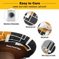 thumbnail image 3 of Elastic Fitted Round Tablecloth, Burnt Orange Black Geometric Waterproof Stretch Table Cover for 55"-60" Tables, Modern Color Block Abstract Washable Outdoor Tablecloths for Patio, Picnic, Camping, 3 of 9