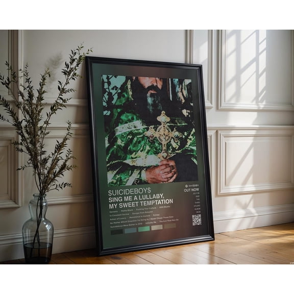 Suicideboys Poster "Sing Me a Lullaby, My Sweet Temptation" poster in a gloomy Gothic style, perfect for decorating a room with a musical theme Size 24x36 (unframed).