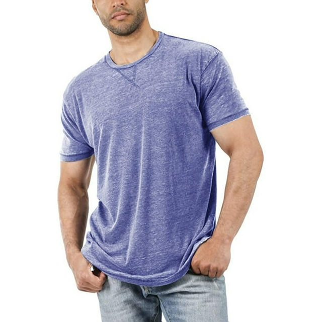 Hiiyo T-Shirt Extensible Léger pour Homme T-Shirt Uni à Manches Longues T-Shirt Classique Polyvalent