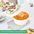 thumbnail image 3 of Yayeee Pot Holders Kitchen Heat Resistant with Pocket 7"x9.8" Cotton Oven Cooking Hot Pads, Apple Leaves Pattern, 3 of 7