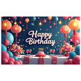 thumbnail image 2 of Happy Birthday Backdrop Background Celebration Party Banner Event Decoration Photo Booth Wedding Table Decor Indoor Outdoor Festive Picnic, 2 of 4