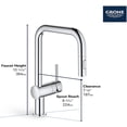 thumbnail image 4 of Grohe 32319DC3 Single-Handle Pull Down Kitchen Faucet Dual Spray 1.75 GPM In Supersteel Finish, 4 of 5