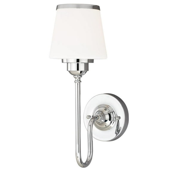 Chrome Bathroom Wall Sconce 1 Light Vanity Light Fixture Modern Decor