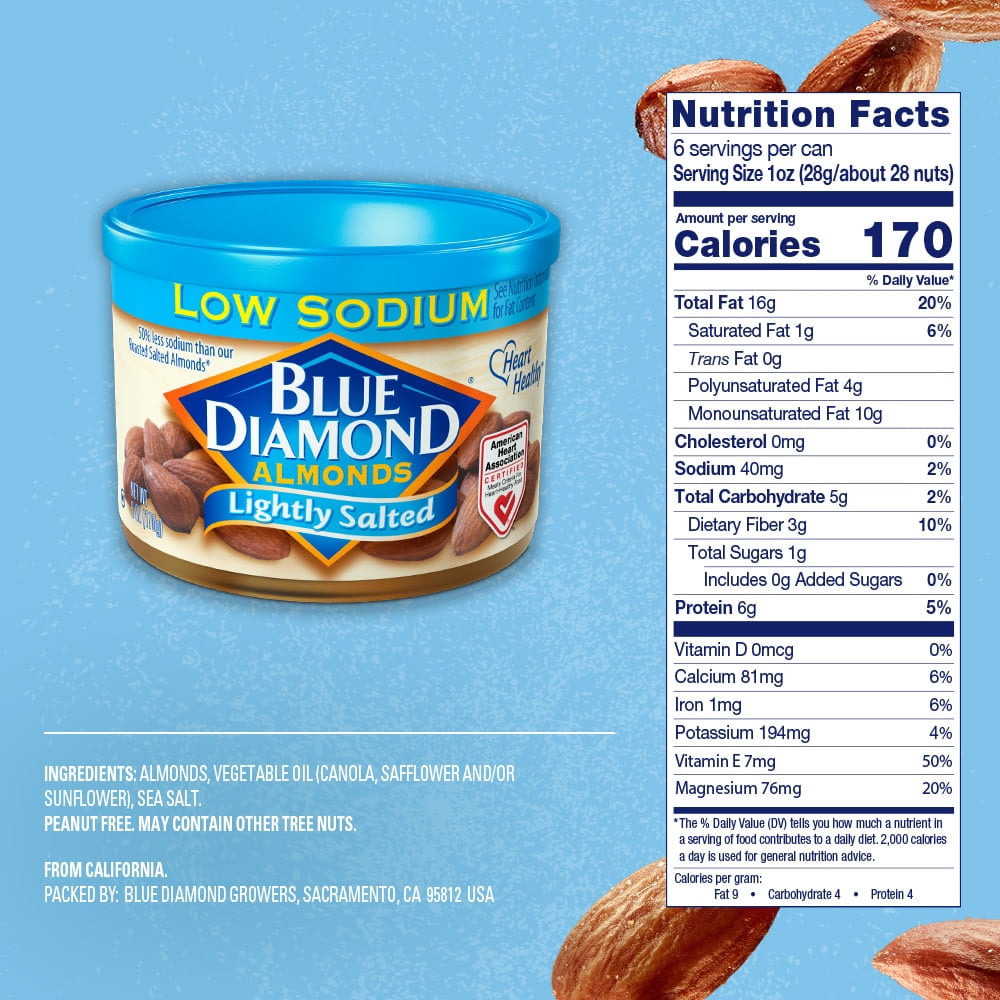 Blue Diamond Lightly Salted Almonds 6 oz - 5 Pack