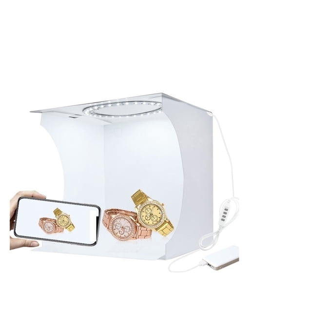 23cm Photo Mini Light Box With 6 Color Background Dimmable LED Ring Light Photography Studio Lightbox Tent Desktop SoftBox ,Photographic Equipment
