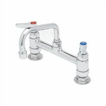 T&S Brass - Double Pantry Faucet, Deck Mount, 8'' Centers, 6'' Swing Nozzle (059X), Lever Handles