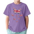 thumbnail image 1 of TAIAOJING T-Shirts Polyvalents Garçon Fille Imprimé Papillon Manches Courtes Col Rond T-Shirts Drapeau Élégant Coupe Décontractée Léger Usage Quotidien, 1 of 3