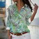 thumbnail image 1 of Fiudx Ofertas y Liquidaciones Camisa con Botones de Solapa Estampada de Serie Informal Regular de Manga Larga para Mujer, 1 of 5