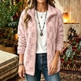 thumbnail image 6 of Winter Fleece Coats for Women Plus Size Turndown Collar Long Sleeve Solid Color Thick Velvet Warm Coat Winter Sports Casual Jacket Outerwear with Pockets, 6 of 10