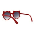 thumbnail image 4 of Girls Kids Size Kitty Cat Ear Round Plastic Circle Sunglasses Red, 4 of 4
