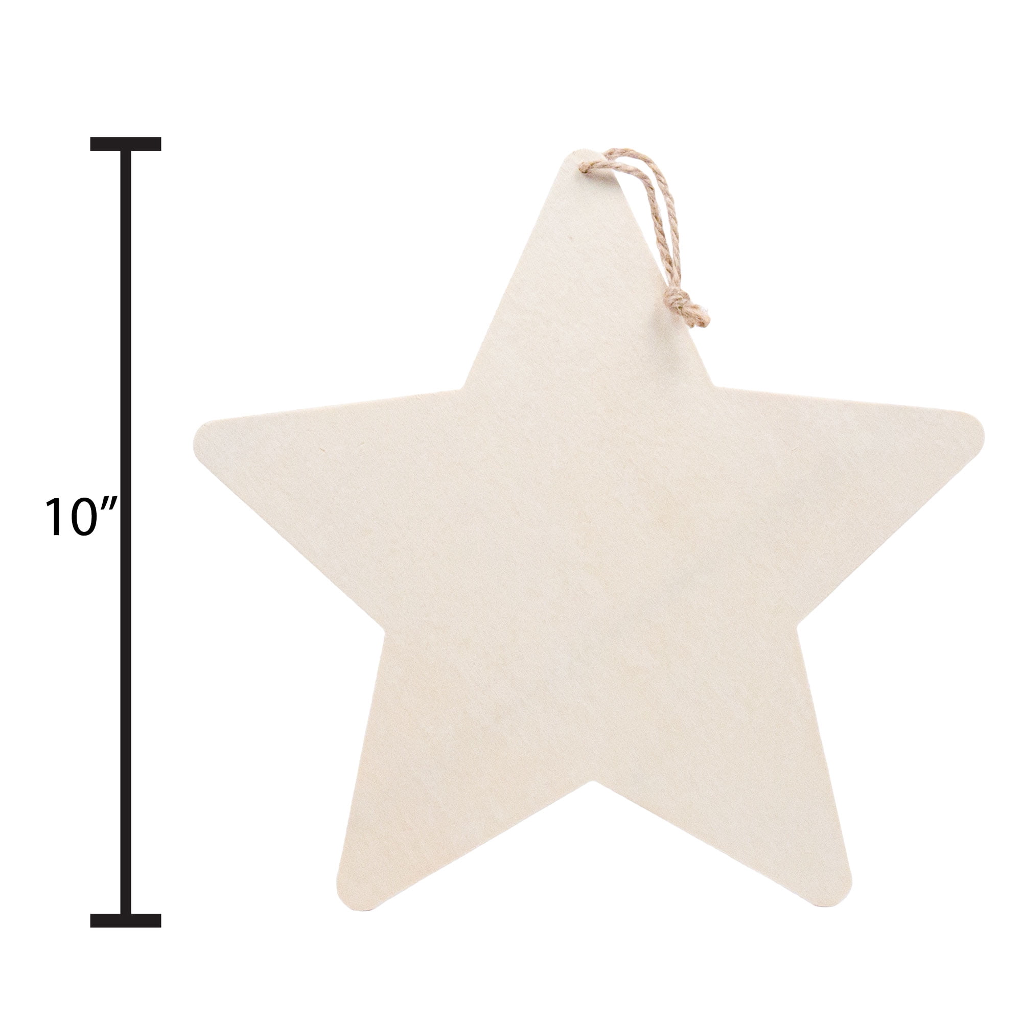 (3 pack) On the Surface Wooden Star, Brown Wood Star Cutout Décor