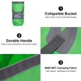 thumbnail image 4 of Unique Bargains 20L Collapsible Bucket, Portable Folding Water Storage Wash Basin, Green, 4 of 7