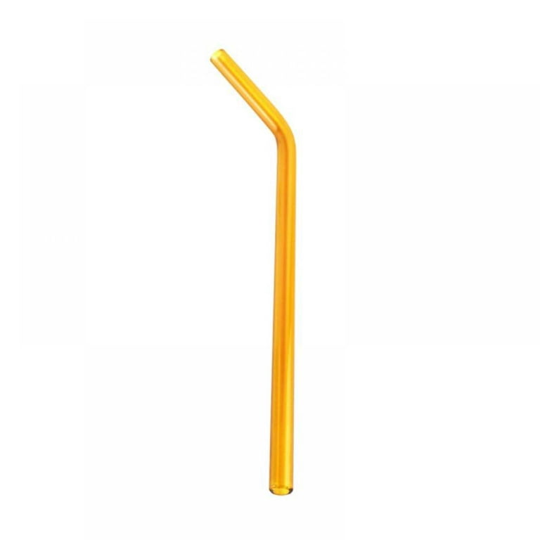 Reusable Glass Straw with Flower ,Colorful Shatter Resistant Bend Straws Cocktails Bar Accessories with Cleaning Brush 8