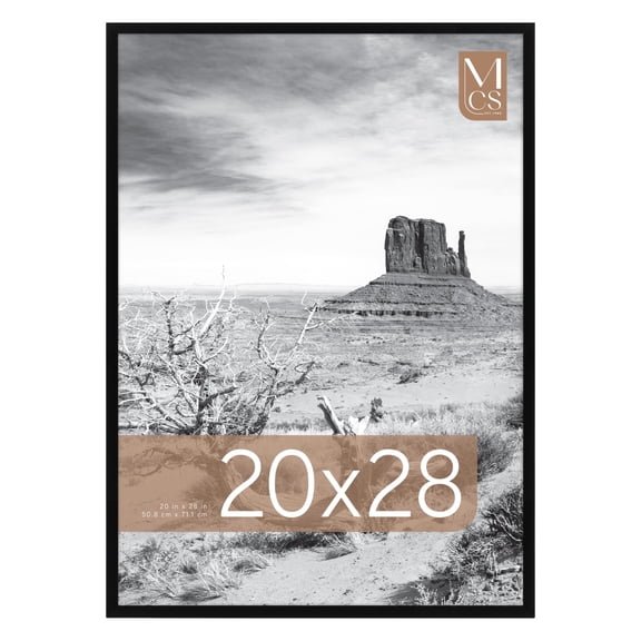 MCS Everline Collection 20x28 Poster Frame Black, Vertical & Horizontal Wall Hanging Large Picture Frame for Photos, Posters & Art Prints (1-Pack)