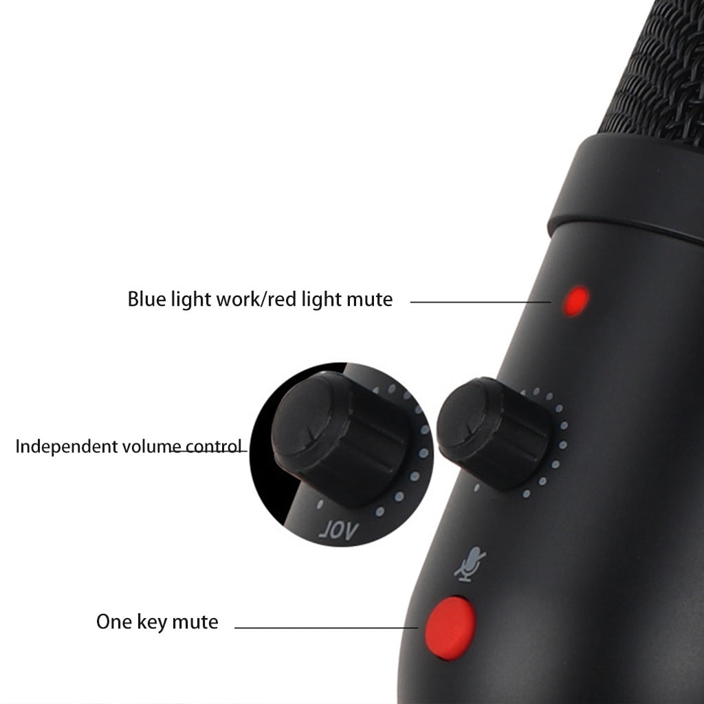 Zeiwohndc Condenser Microphone with Heart-Shaped Voice Picking Up and One Click Mute