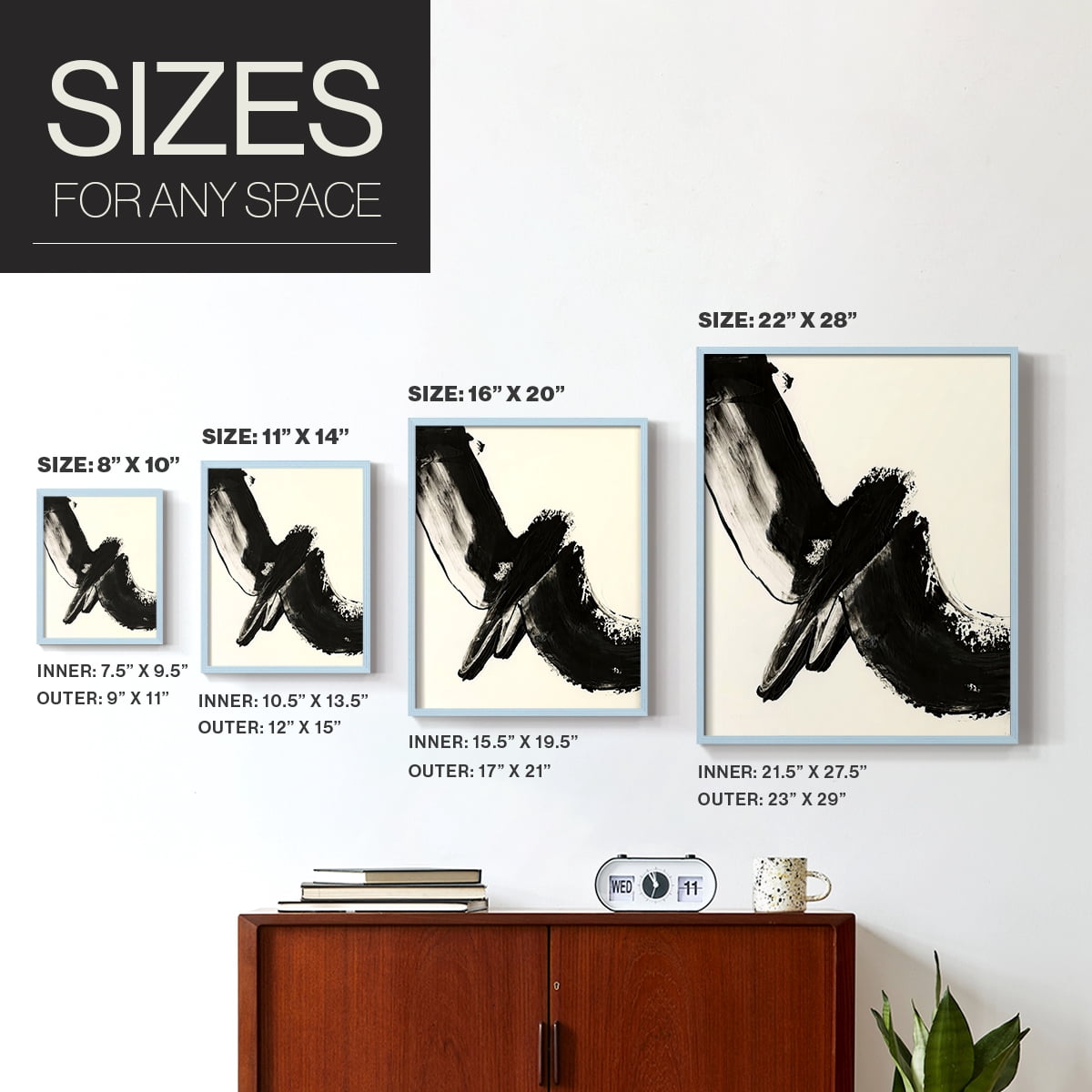 Black Expression I in Paper Solid Wood 8 x 10 Framed Print