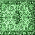 thumbnail image 1 of Ahgly Company Indoor Square Medallion Emerald Green Traditional Area Rugs, 3' Square, 1 of 4