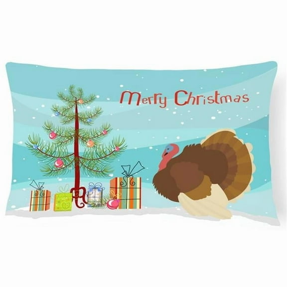 Carolines Treasures BB9357PW1216 French Turkey Dindon Christmas Canvas Fabric Decorative Pillow, Teal, 12H x16W,