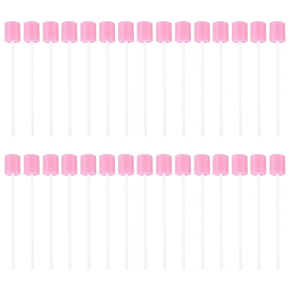 100pcs Disposable Oral Care Swabs Tooth Cleaning Mouth Swabs Dental Cleaners (Pink)